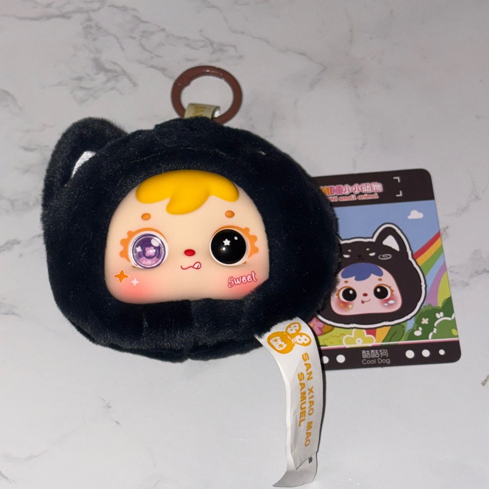 Samuel San Xiao Mao Animal Pendant Black Cat Plush Pendant